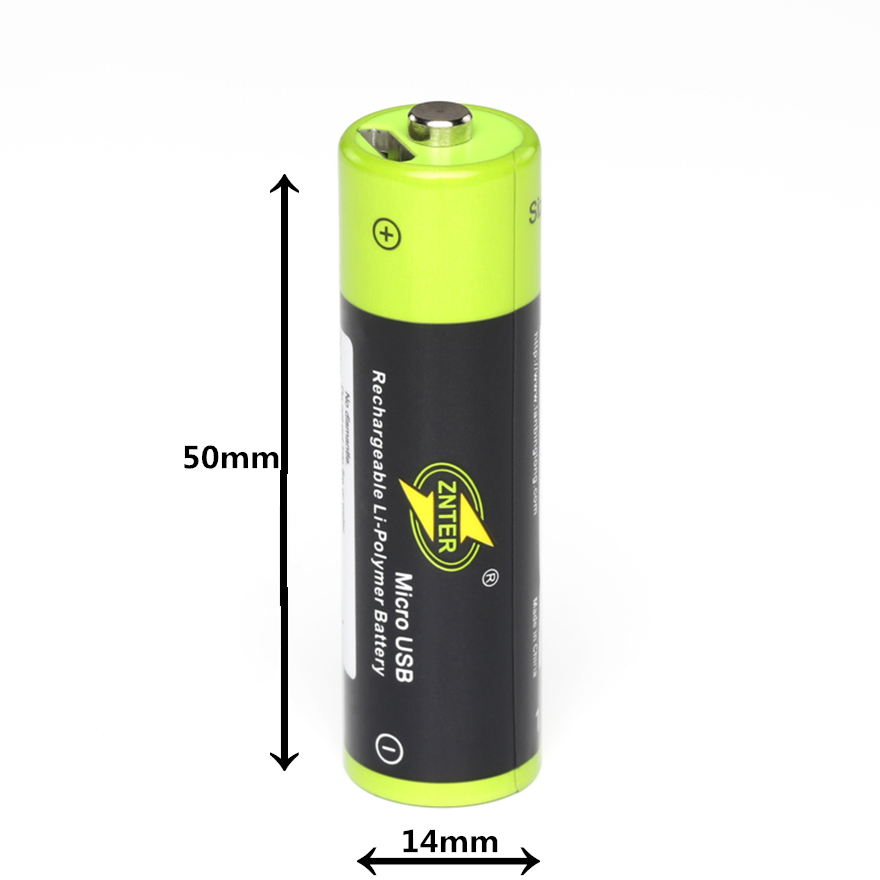 1.5V USB AA Rechargeable Battery 1250mAh Rechargeable Li-ion Battery Charges via USB Cable