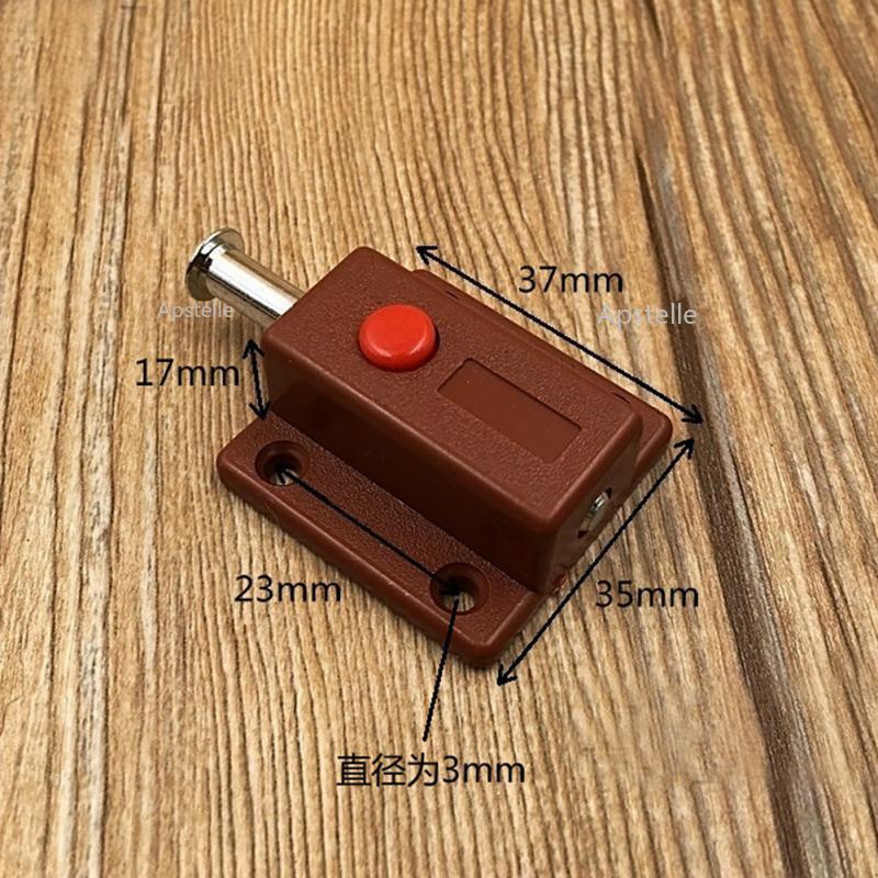2pcs Window Cabinet Push Button Spring Load Automatic Door Bolt Latches Lock
