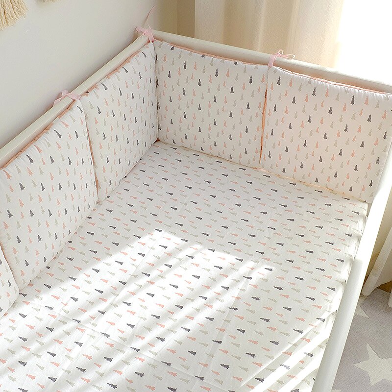 6 Stk/set Wieg Bescherming Pad Vierkante Bed Omliggende Wieg Decoratie Gedrukt Kussen Bed Omtrek Bumper Baby Wieg Beddengoed Set: 7