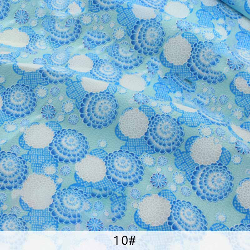 Japansk blomstret stof polyester rynkestof til kvinders hårtilbehør 4*4cm/ stk 10 stk/parti  p65: 10
