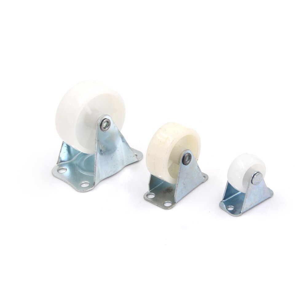4X Directional Casters 1"/1.5"/2" Wheel Castor White PP Nylon Dual Roller Wheel For Platform Trolley Chair Swivel Casters