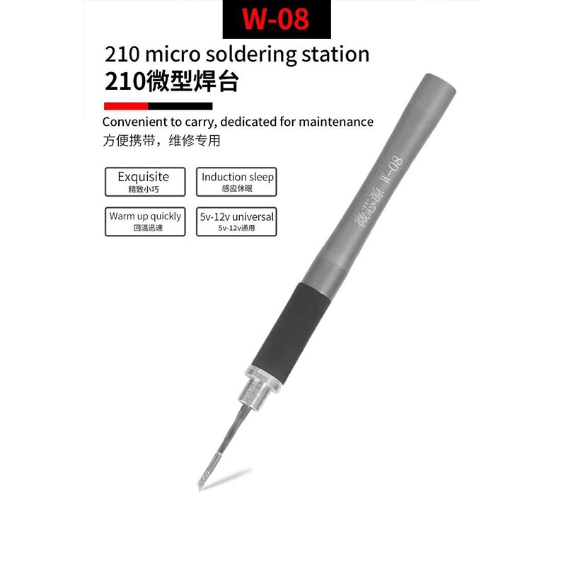 W-08 Mini Soldeerstation Elektrische T210 Precisie Soldeerbout Met Automatische Slaap Voor Printplaat Lassen