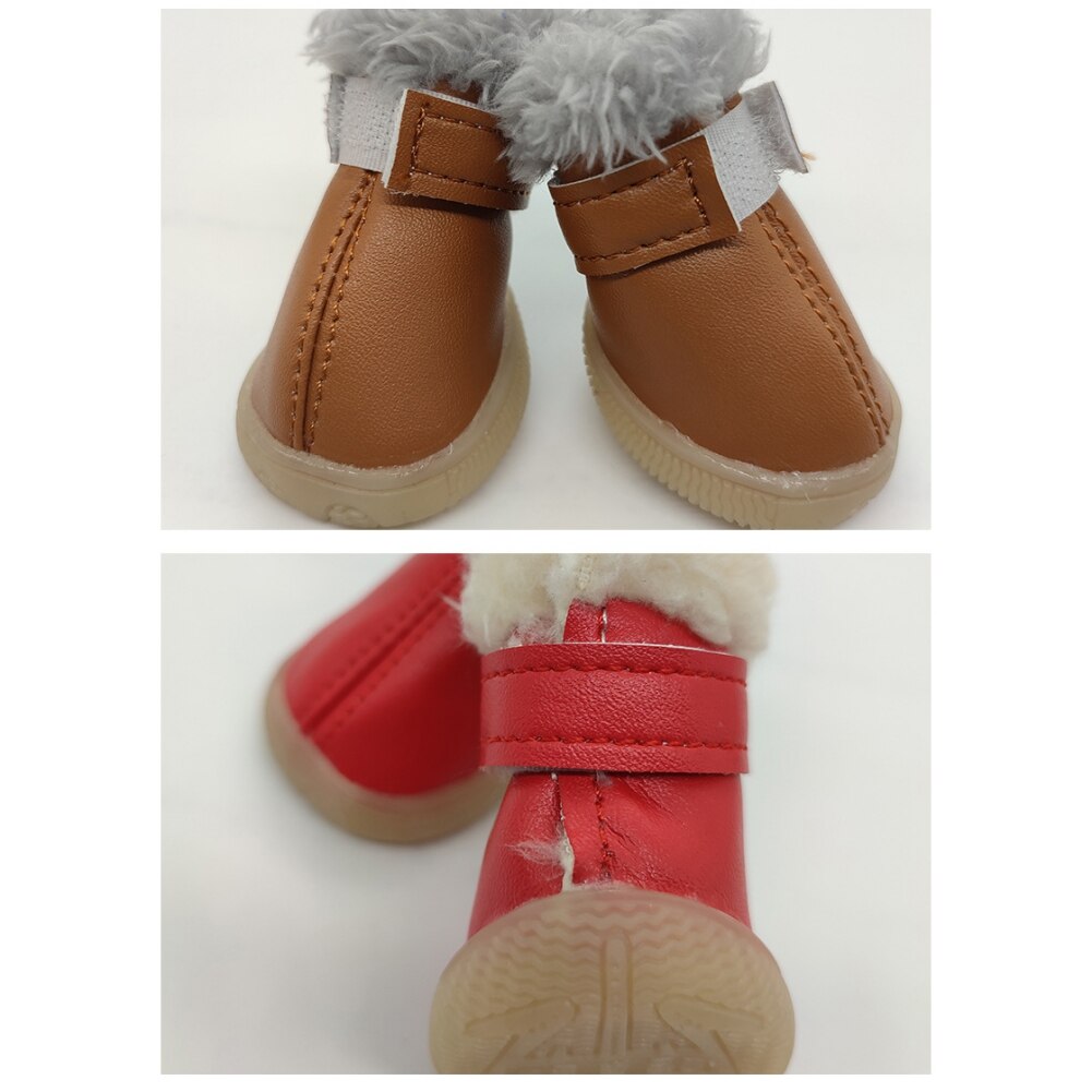 Winter Haustier Hund Schuhe Warme Leder Hund Schnee Stiefel Wasserdichte Chihuahua Mops Schuhe Für Kleine Hunde Katzen Haustier Liefert
