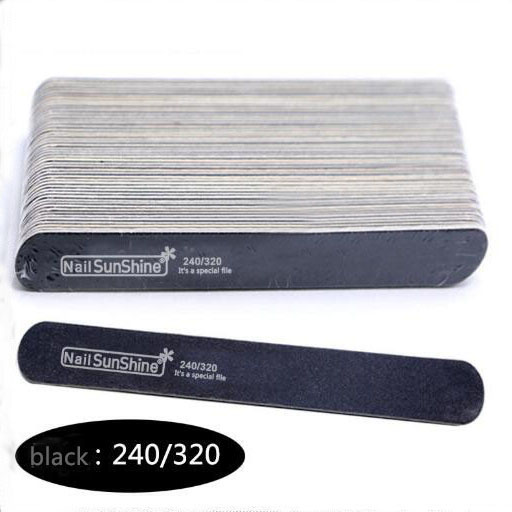 Limas de madera para uñas, pulidor de Lima para manicura, limas para uñas gruesas, 200, 180/240, 120/180, 240/320, 100/150 Uds.: black