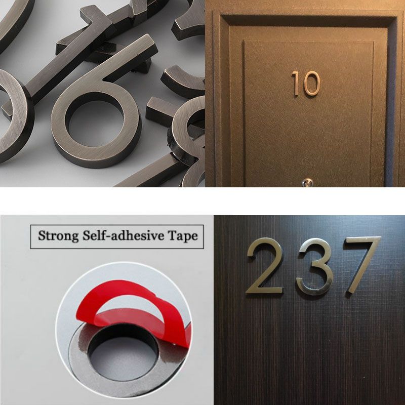 60mm Self Adhesive House Number Sticker For Apartment Plastic Doorplate Home Door Plaque Numbers Signs Mailbox Street Numbers