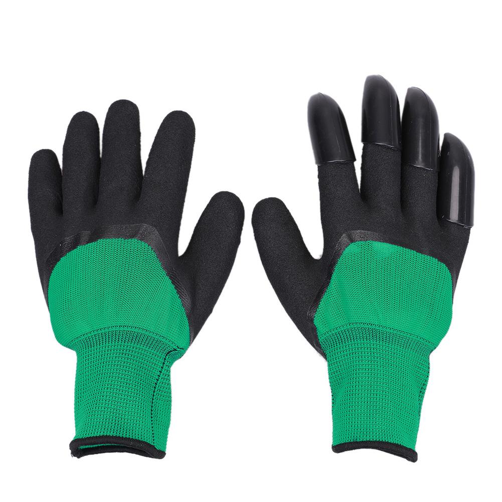 4/8 garra de mano ABS plástico jardín guantes de goma jardinería excavación guantes de látex para jardinería garras de plástico: e
