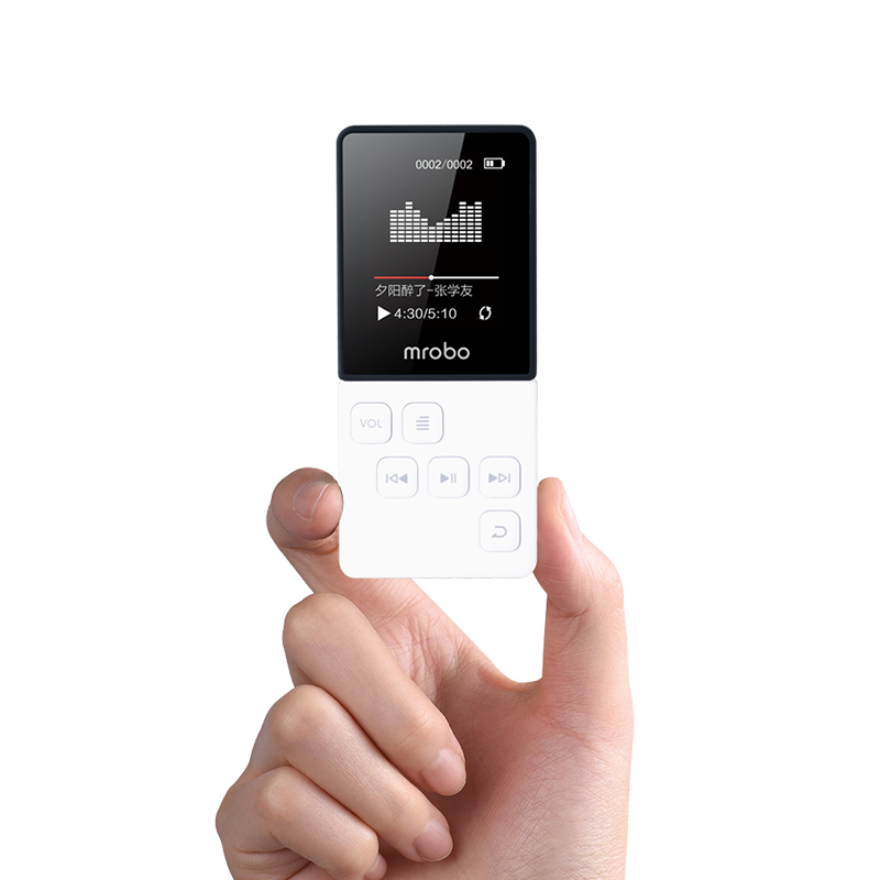 Mrobo HIFI MP3 Player Built-in Speakers High Sound MINI Music Player Support 64G TF Card FM E-book