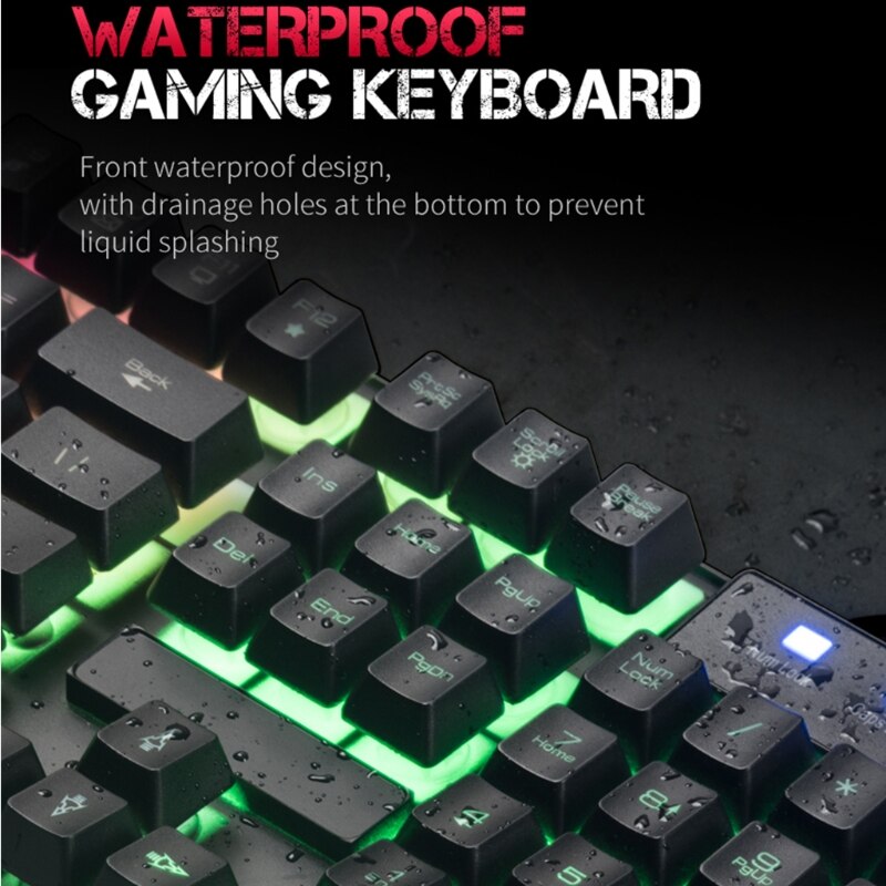 Mechanische Toetsenbord Muis Rainbow Backlit Mechanische Gevoel 104 Toetsen Voor Desktop