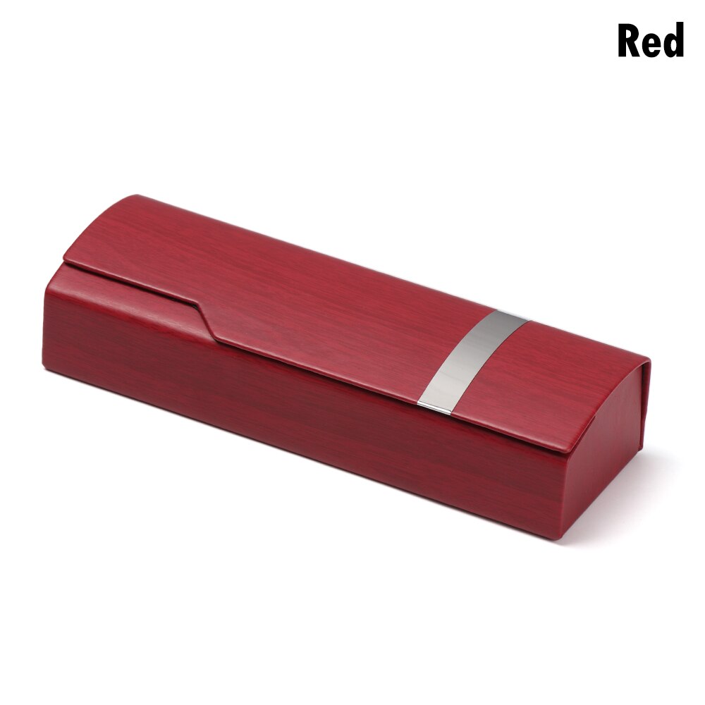 1 pc unisex glasögonbox skyddsfodral bärbart solglasögonfodral handgjorda optiska läsglasögontillbehör: Röd -03