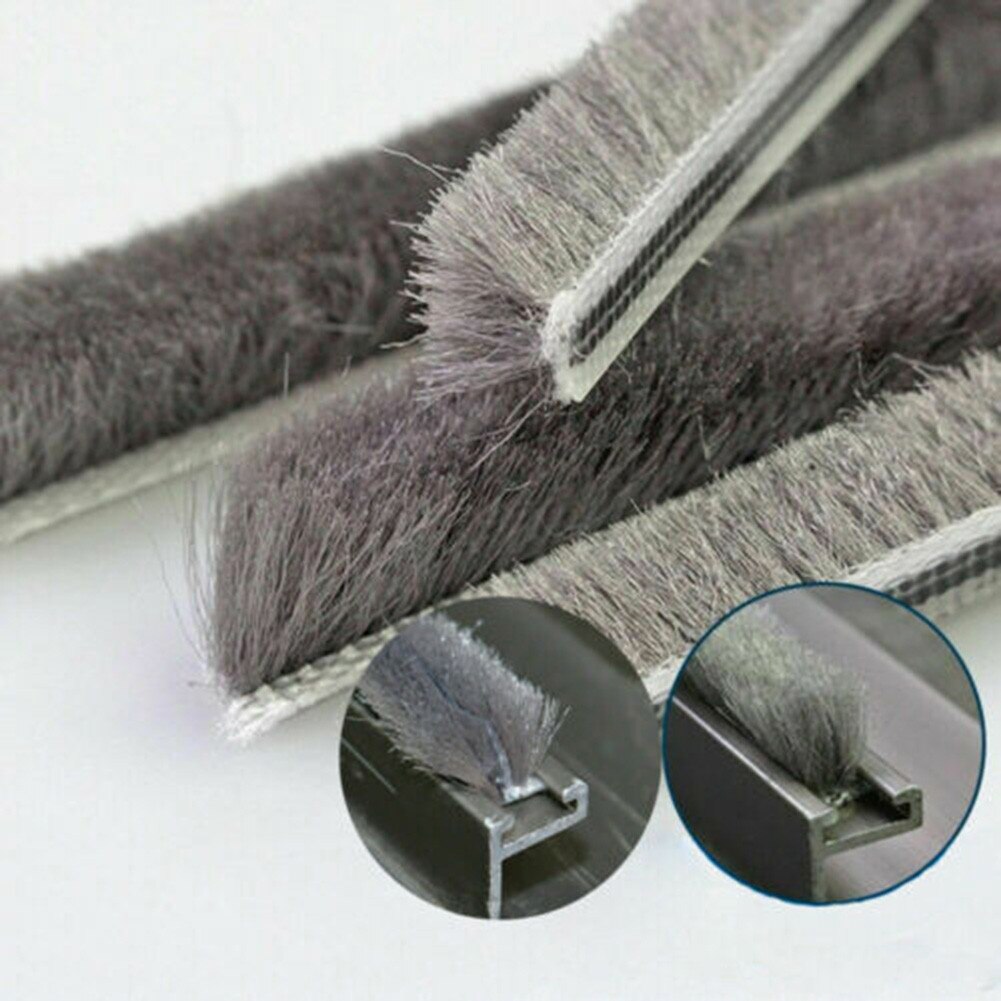 Cepillo de sellado peludo para ventana y puerta corredera, tira meteorológica, a prueba de polvo, viento, insonorizado, a prueba de insectos, 10M