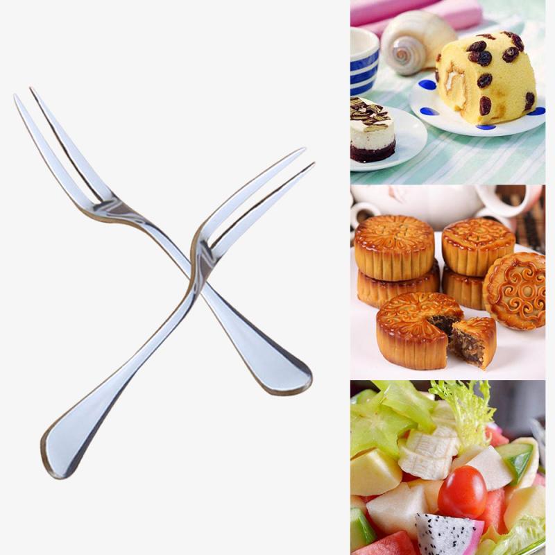Fruit Fork Stainless Steel 1010 Two-toothed Fork Cake Fork Western Small Fork Multifunctional Household Kitchen Accessories