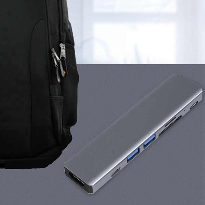 Usb 3.1 Type-C Hub Naar Hdmi-Compatibel 4K Thunderbolt 3 Adapter Usb C Hub Met Hub 3.0 Tf Sd Reader Slot Pd