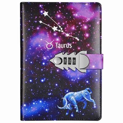 Yakri A5 Größe Zwölf Konstellationen bestehen Worte Tagebuch Buch DIY Passwort Notizbuch TPN145: Taurus