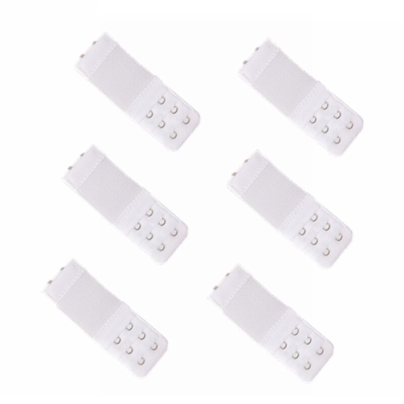 5Pcs Bra Extender Elastic 2 / 3 Hook Soft Bra Extension Strap Adjustable Underwear Strapless Intimates Accessories akcesoria: A-6-6PCS