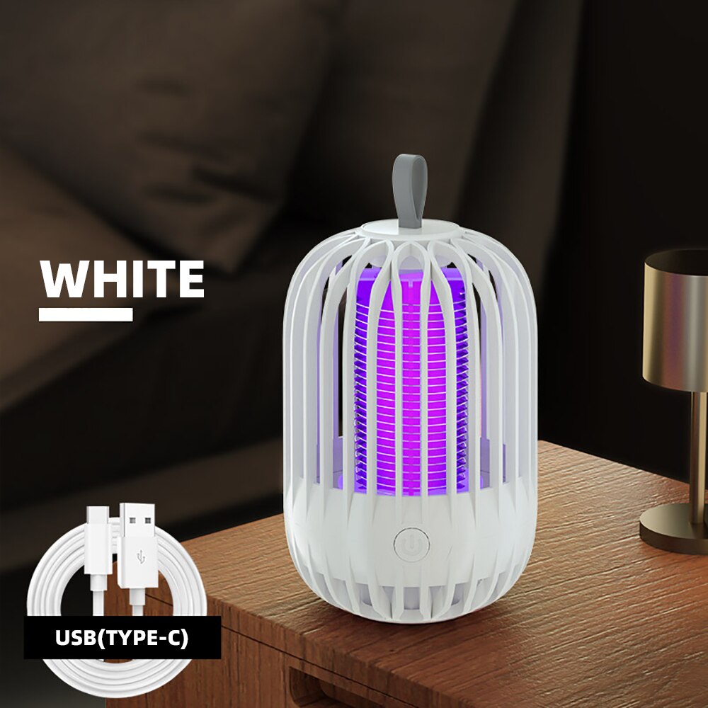 Rechargeable Usb Mosquito Killer Lamps Portable Mosquito Trap Light for Home Living Room Backyard Garden Outdoor Camping Fishing: White