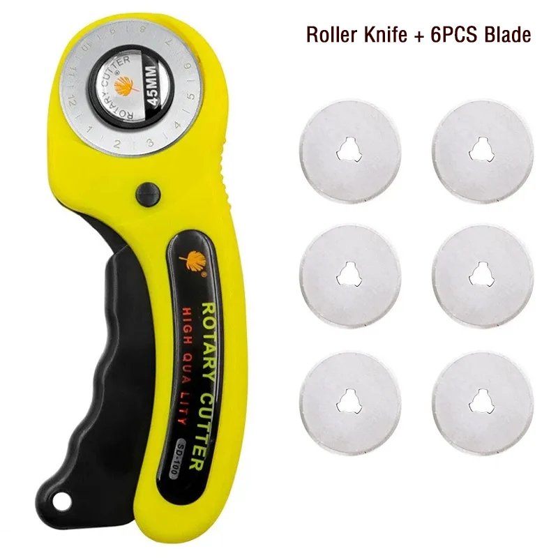 45mm Leather craft Rotary Cutter Leather Cutting Tool Leather Craft Fabric Circular Blade Knife DIY Patchwork Sewing Quilting: army green
