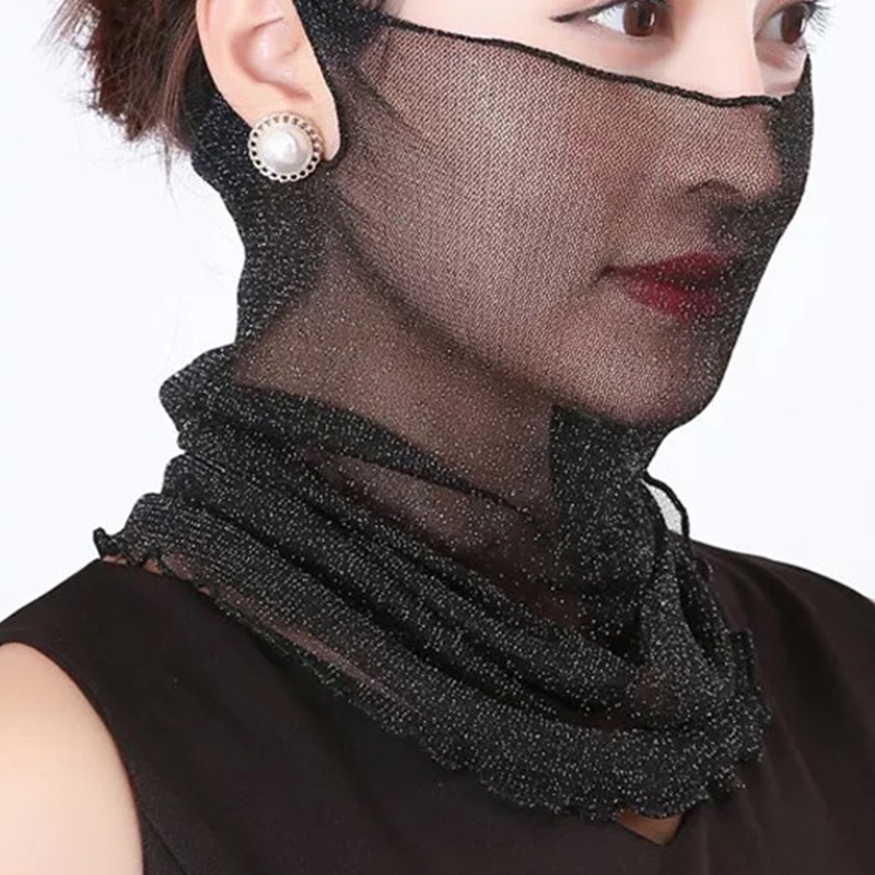 Spring Summer Chiffon Neck Collar Scarf Women Head Thin Sunscreen Variety Small Silk Anti-Uv Scarf Mask Multi-Function Scarf