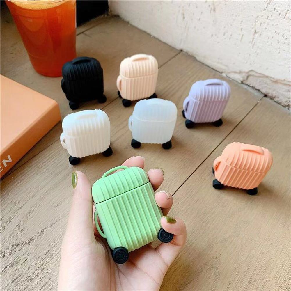 luxury For AirPods Case mini trunk box Earphone Accessories Case funda Cute Simple headphone silicon Cover For Air pods 1/2 case