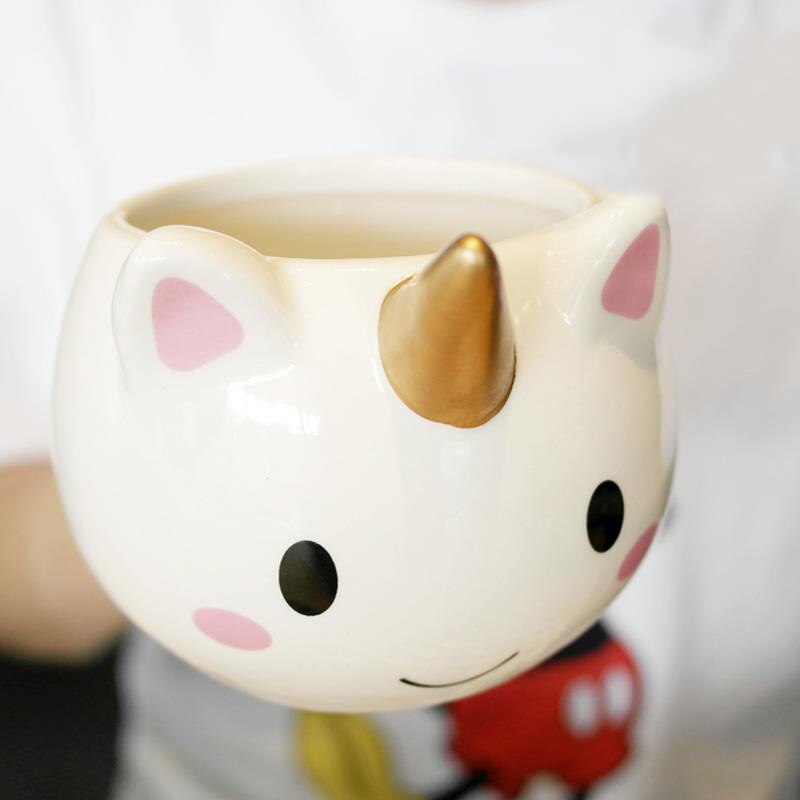 3d morsomme kaffekrus barn jente gutt søt kopp regnbuehalehåndtak 350ml tegneserie tasse licorne krus taza unicornio