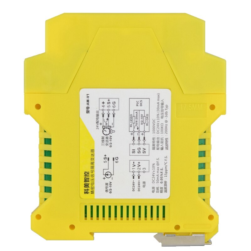 Signal Isolator 0-10V to 0-20mA Analog Signal Converter Isolation Transmitter High Precision