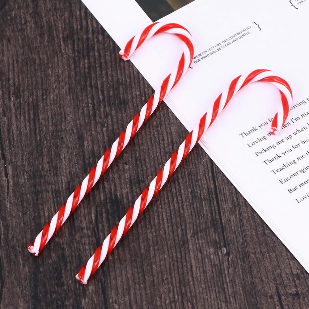 24PCS Practical Christmas Decoration Props Classical Walking Stick Shape Decor Tool(Red and White)