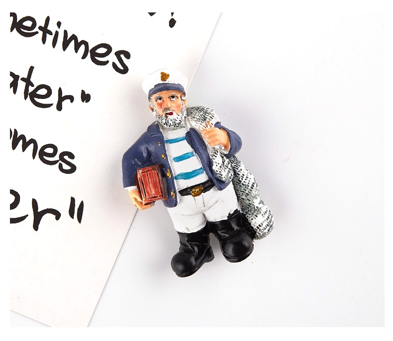 Kylskåp magnet magnetisk harts medelhavsvind fyr sjöman kapten kryssningsfartyg souvenirer kylskåp dekoration