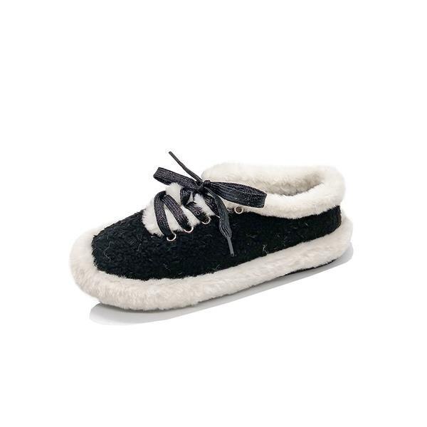 Instappers voor dames loafers bont herfst casual dames sneakers strik-knoop all-match ronde neus modis instap mocassin kruis: 1 / 39