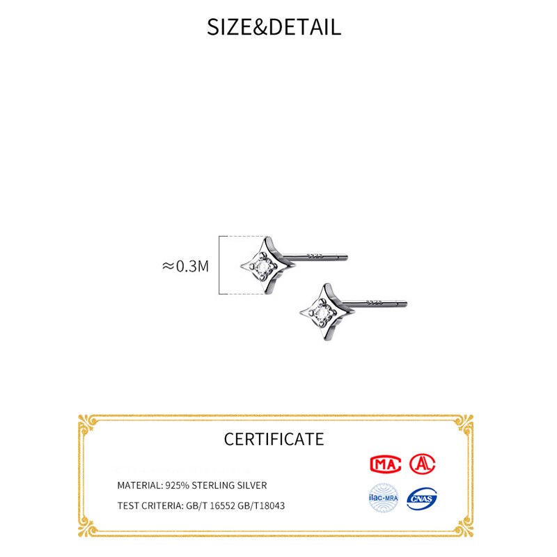La monada kleine sternohrstecker , 925 sterlingsilber, 925 kleine silberohrringe für damen, mädchen mit piercings, studentinnen