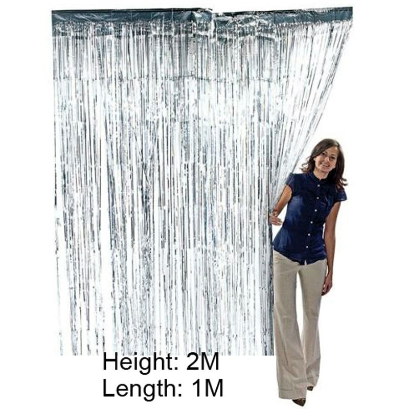 1M * 4M cortinas metálicas para puerta decoración de habitación guirnalda de oropel brillante para Pub casa puerta cortina escenario de fondo