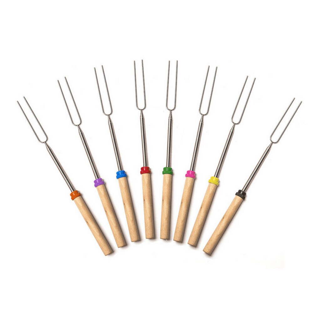 Rvs Bbq Marshmallow Roosteren Sticks Camping Kookgerei Uitbreiding Koffiebrander Telescopische Vorken Voor Kids