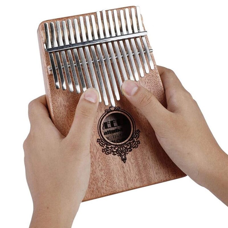Kalimba duimpiano ,17 toetsen draagbare mahoniehouten afrikaanse muziekvingerpiano met stemhamer voor muziekliefhebbers
