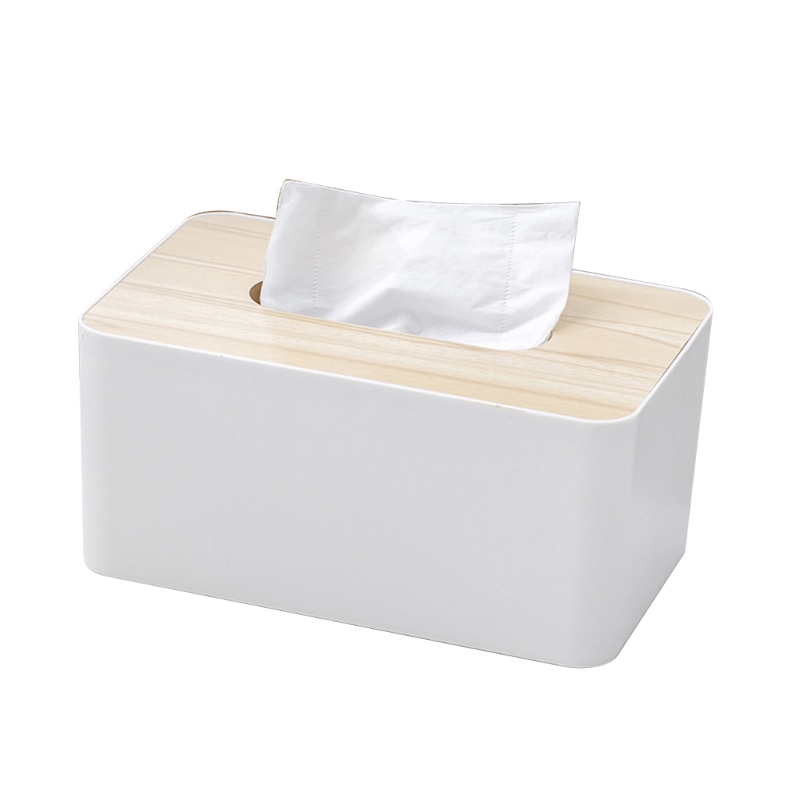 Wooden Tissue Box with Removable Lid Eco-friendly Tissue Container Towel Tissue Paper Holder Napkins Case Living Room Desktop