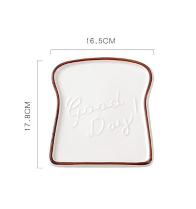 Platos de cena para tostadas, bandeja de aperitivos, plato de cerámica, vajilla en forma de pan, plato de postre, herramientas de cocina: 1pc