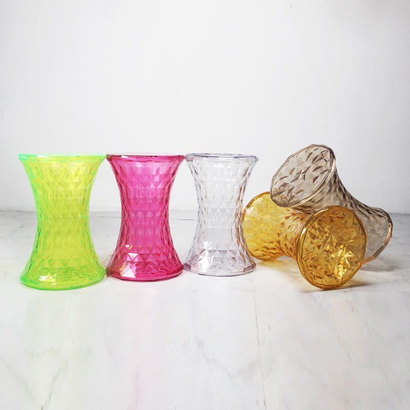 Crystal Transparent Stool For Living Room Can Storage Sundries Shoe Bench Stools Coffee Bar Office Stools Bathroom Round Stool
