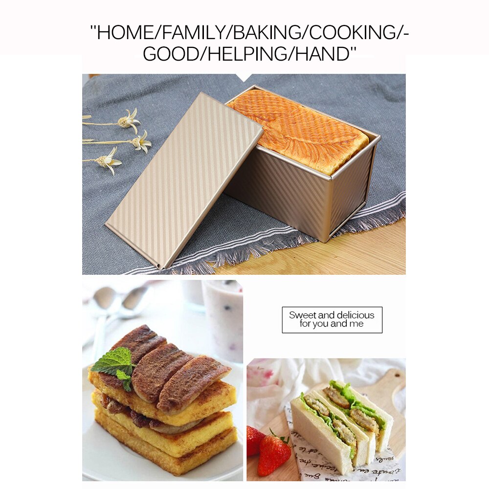 Rechthoekige Loaf Pan Koolstofstaal Non-stick Balg Cover Toast Doos Brood Mold Milieuvriendelijke Bakken