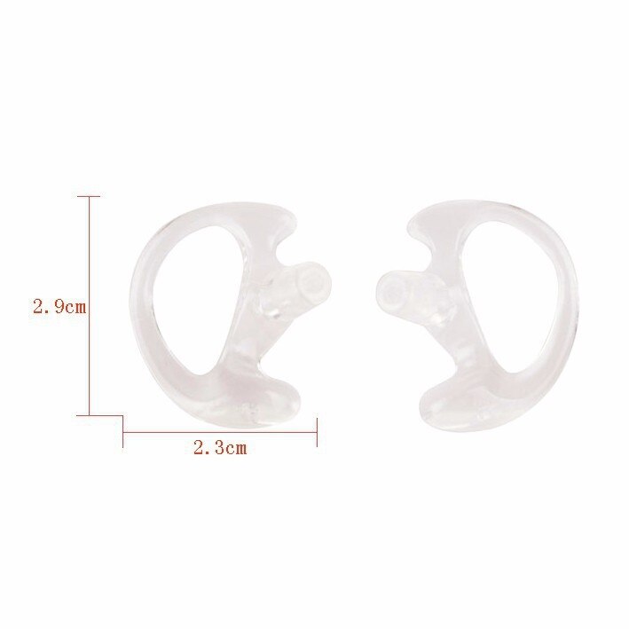 6pcs silicone earloop earmolds orelha molde para fones de ouvido tubo de ar acústico, fone de ouvido rádio em dois sentidos, walkie talkie fone de ouvido claro