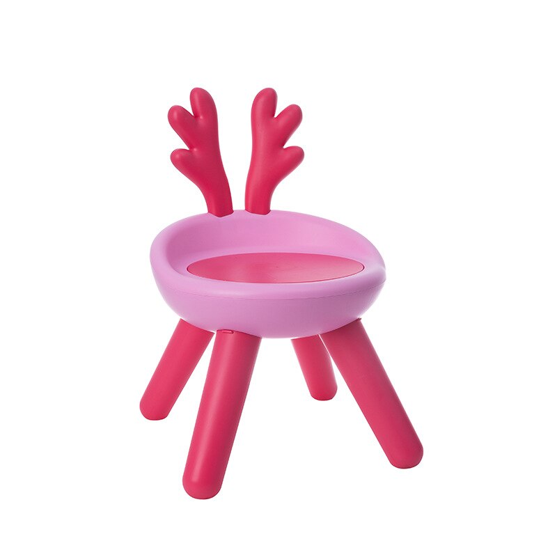 Kinderen Stoel Rugleuning Kruk Baby Kleine Bench Cartoon Konijn Herten Babyzitje Plastic Eetkamerstoel Voor Huishoudelijke Kleuterschool: Pink Deer Hard