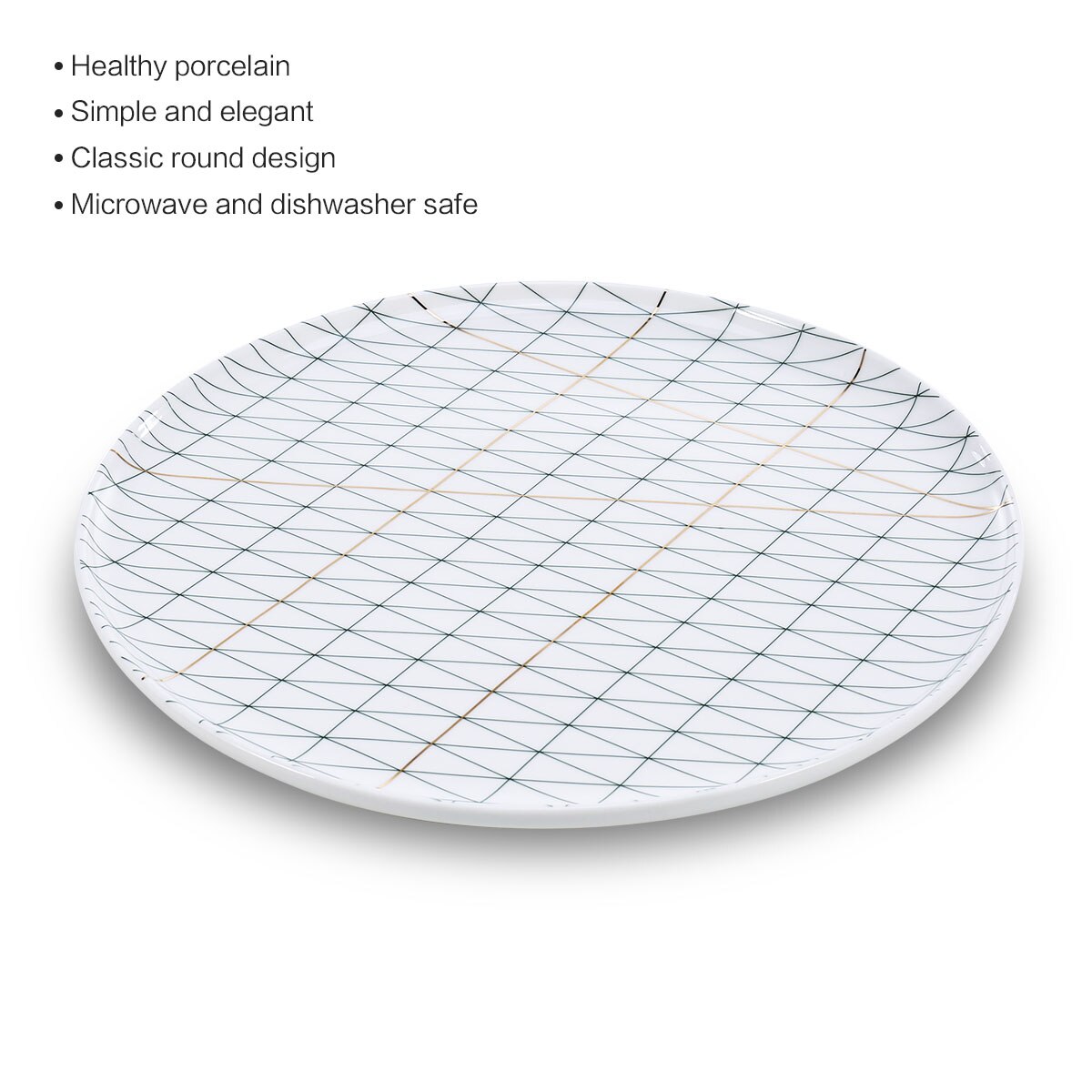 Simple Ceramic Plate Livingware Dinner Serving Plate Porcelain Dishes Microwave Safe Dishwasher Safe Porcelain Plate