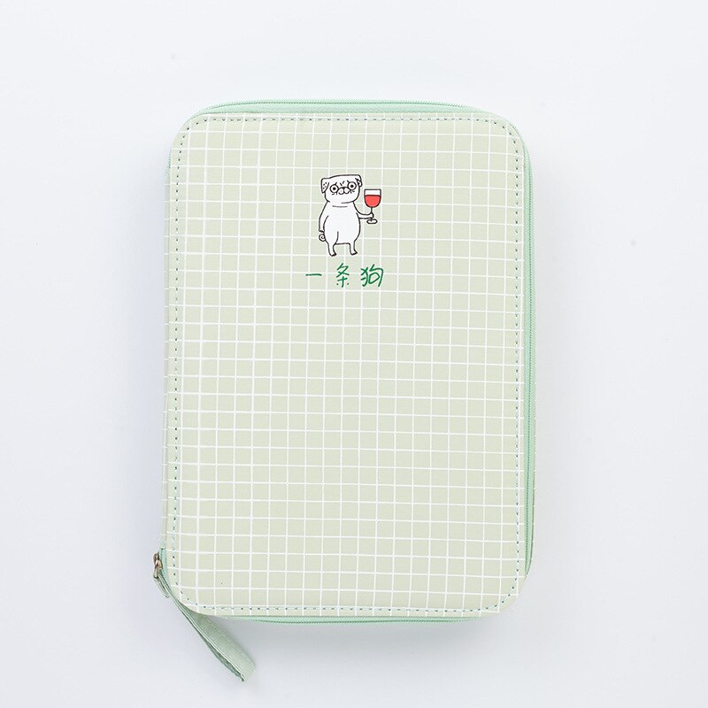 Kawaii Coreano de gran capacidad, fundas multifunción para lápices, Color de macarrón, útiles escolares, bolígrafos, Pad, bolsa de almacenamiento para teléfono, suministros: Dog