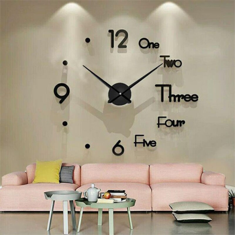 Modern DIY Large Wall Clock Sticker Digital 3D Wall Big Clocks Home Office Decor Living Room Decoration horloge murale