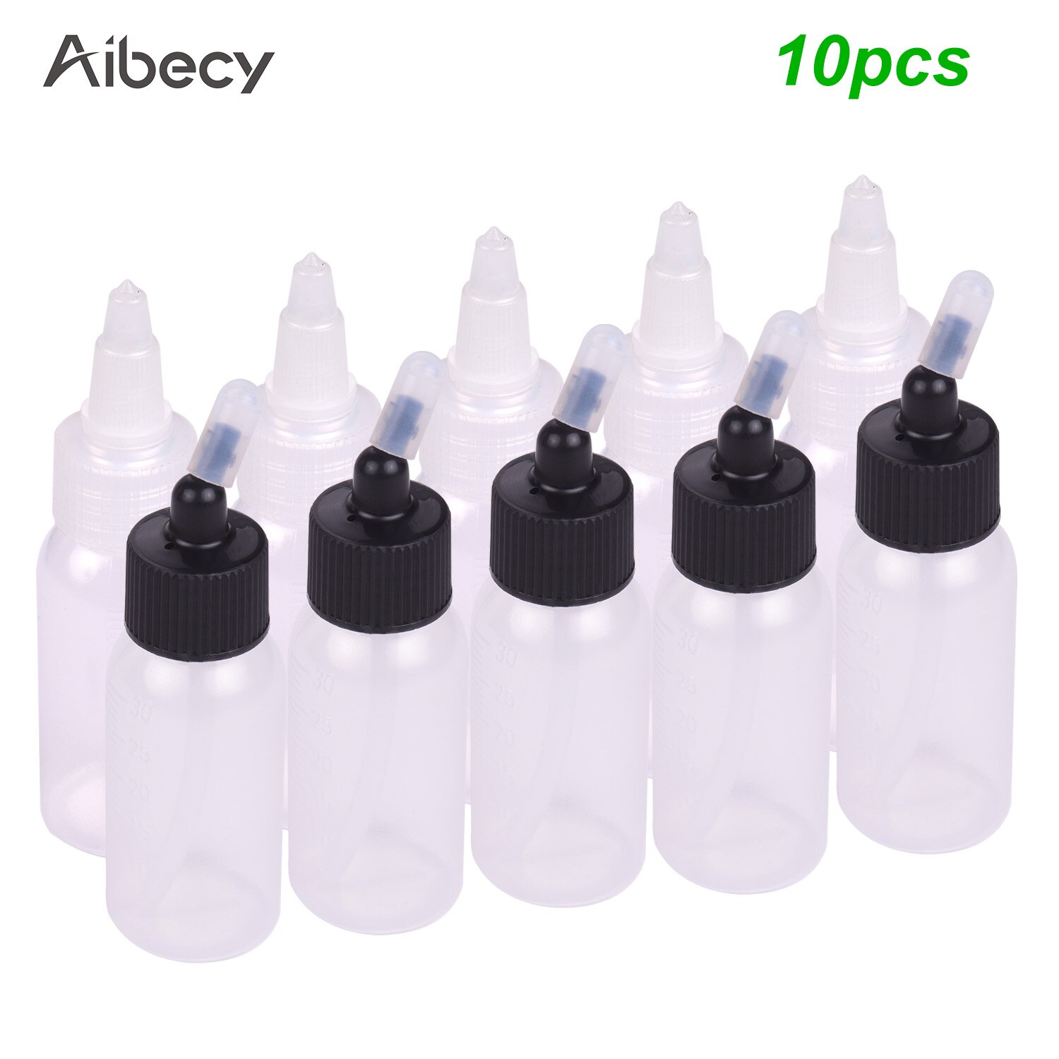 10-Pack 1.2 Oz (35cc) Airbrush Paint Storage Bottles - Leak-Proof With Scale, Steel Ball & PP Jar For Siphon Feed - View #4