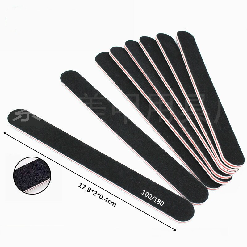 Limas cuadradas profesionales para uñas, 1 Uds., papel de arena de media luna 100/180, bloques de pulido de uñas, herramientas para el cuidado de la manicura y pulido: random 1 pcs