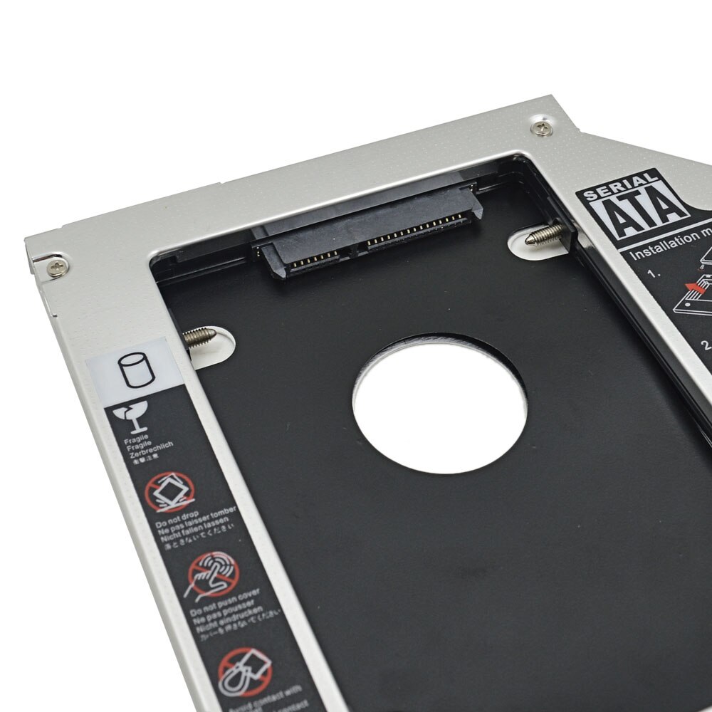 2nd HDD Caddy 9.5mm SATA 3.0 2.5" SSD HDD Hard Drive Enclosure Box Case For DELL E6540 E6440 optibay