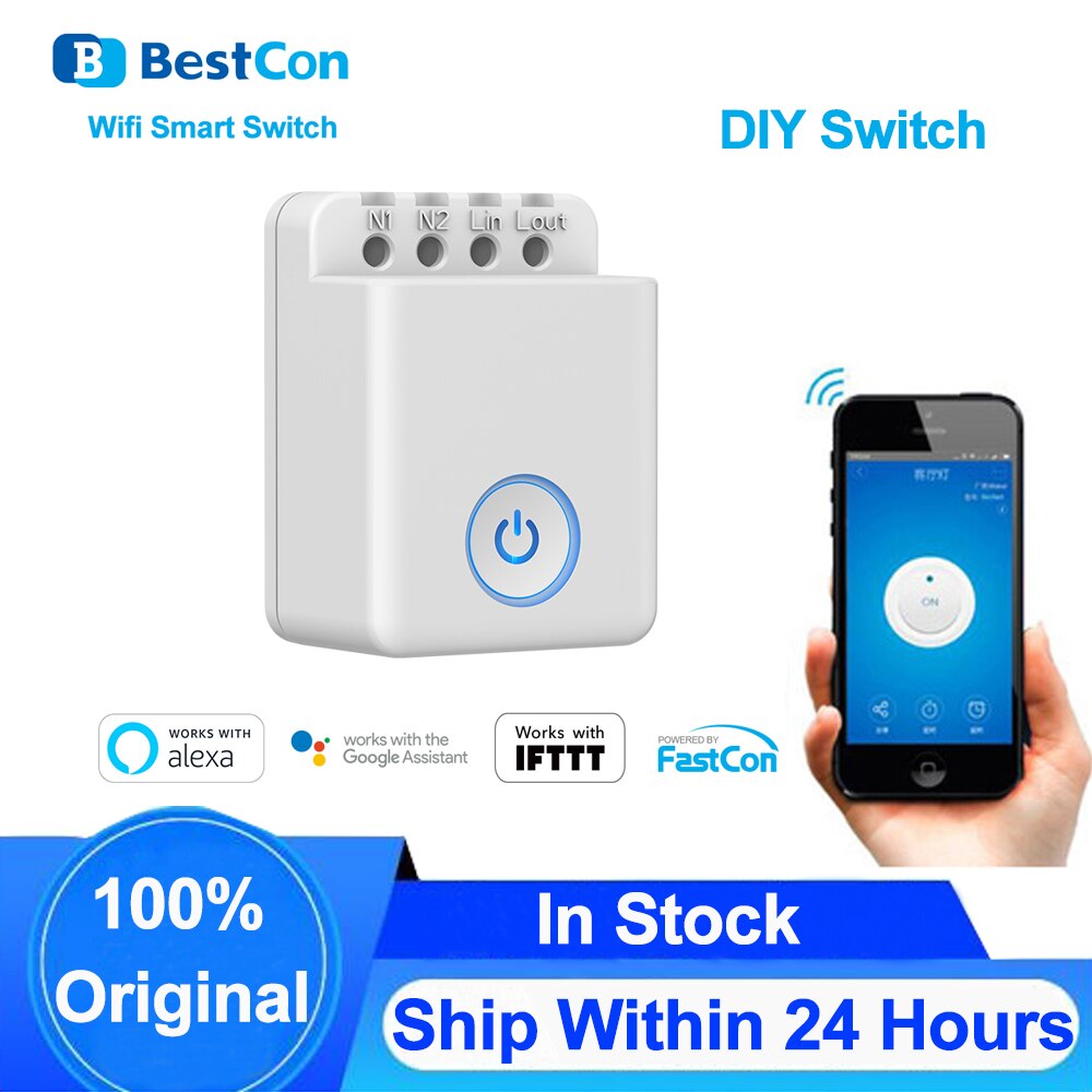 Bestcon RM4C Mini Wifi Ir Universele Smart Afstandsbediening Bestcon MCB1 Wifi Diy Smart Switch Via Broadlink App Werken Met alexa