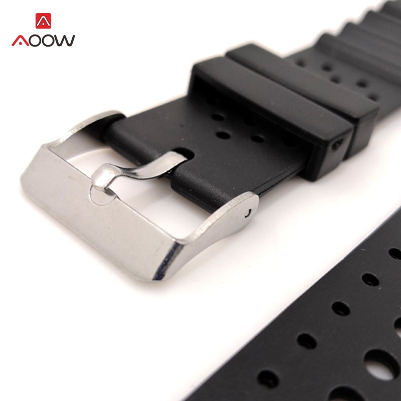 AOOW Generic Watchband Silicone Rubber Watch Strap Bands Waterproof Sport Straps 18mm 20mm 22mm Watches Belt