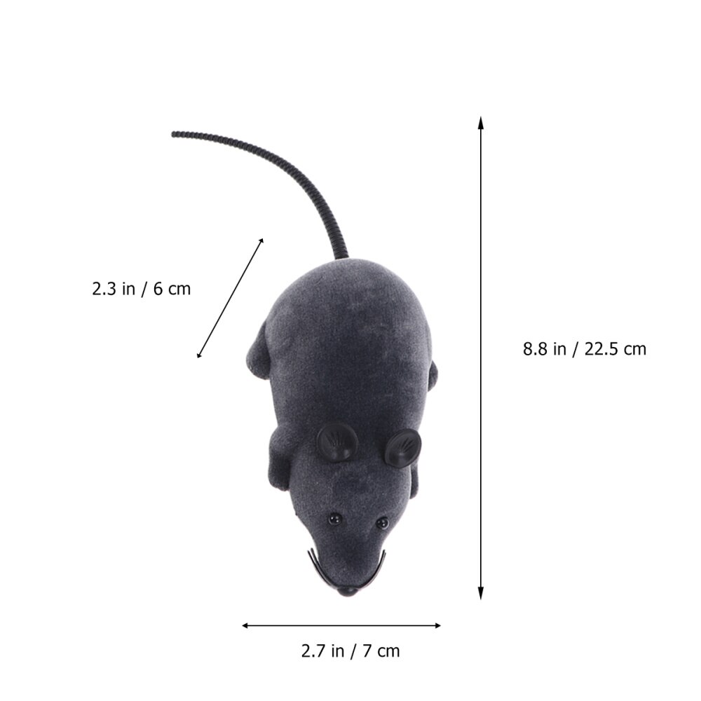 ROSENICE Wireless Remote Controlled Mini Simulaton Plush Mouse Rat Mice Chase Toy (Grey)