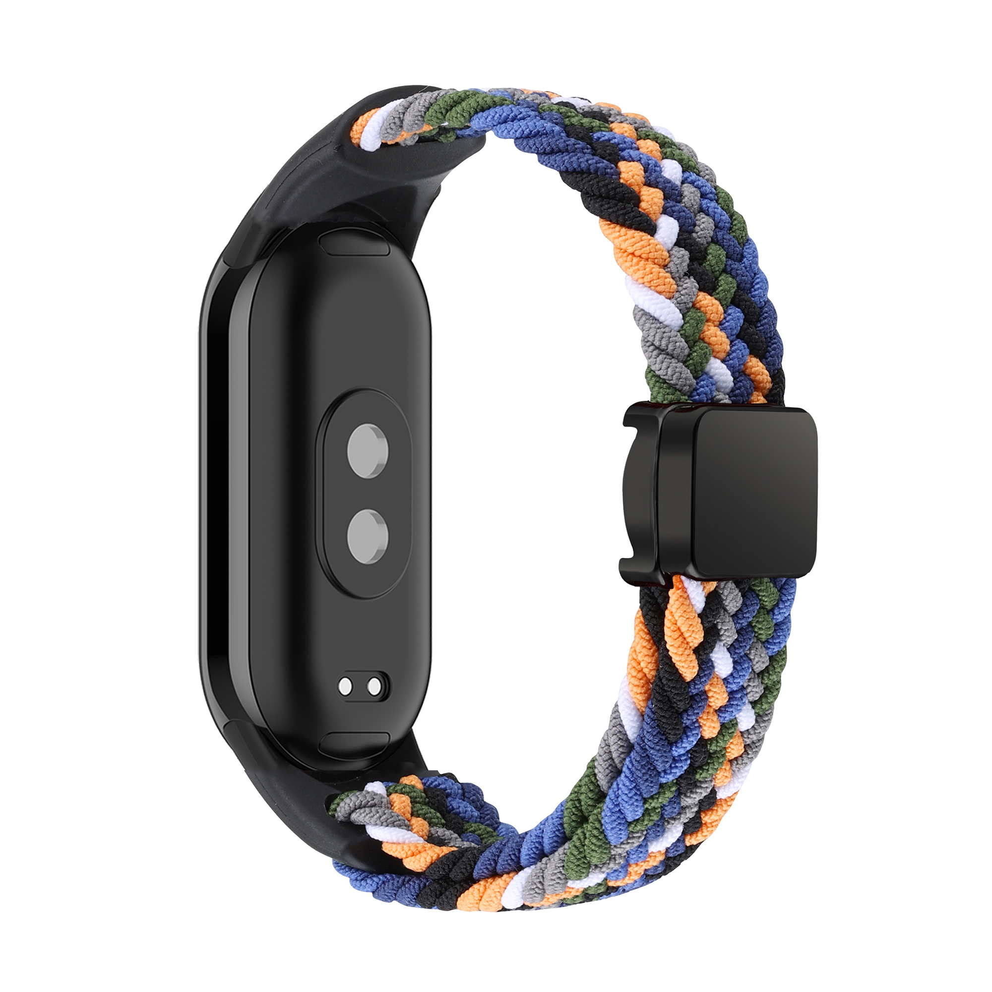 Correa trenzada para Xiaomi Mi Band 9 y 8, accesorio de nailon magnético, repuesto de pulsera, NFC: Luz Blanca Pur / 12 mm