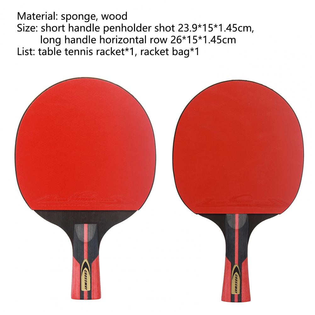 CROSSWAY Table Tennis Rackets Set Sponge Sweat-Absorbent 6-Star Table Tennis Racket Set for Beginners Equipment