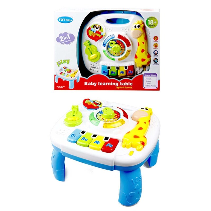 Infants Musical Instrument Learning Table Baby Animals Piano Educational Toys: Default Title