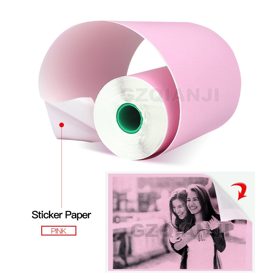 80mm 10 ans autocollant étiquette reçu papier thermique blanc ou coloré pour GZM8009 Peripage Mini poche Photo Notes imprimante